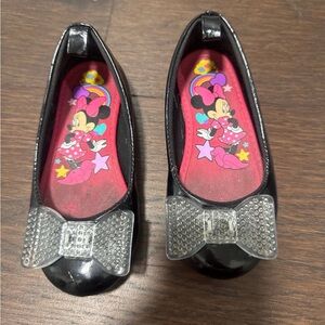 Disney Black Dress Shoes with Glitter Bow